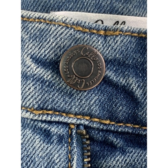Cello Jeans Womens 00 23 Blue Super High Rise Mom Fit Distressed Denim Authentic - Picture 8 of 13
